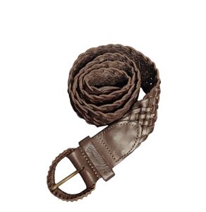 Abercrombie & Fitch Women's Leather Brown Braided Belt size M/L